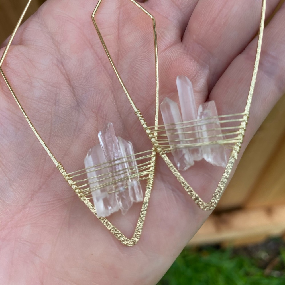 FP Mint Geode Threader Earrings in white - Picture 6 of 8